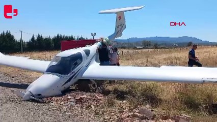 Çanakkale'de eğitim uçağı, sert iniş yaptı
