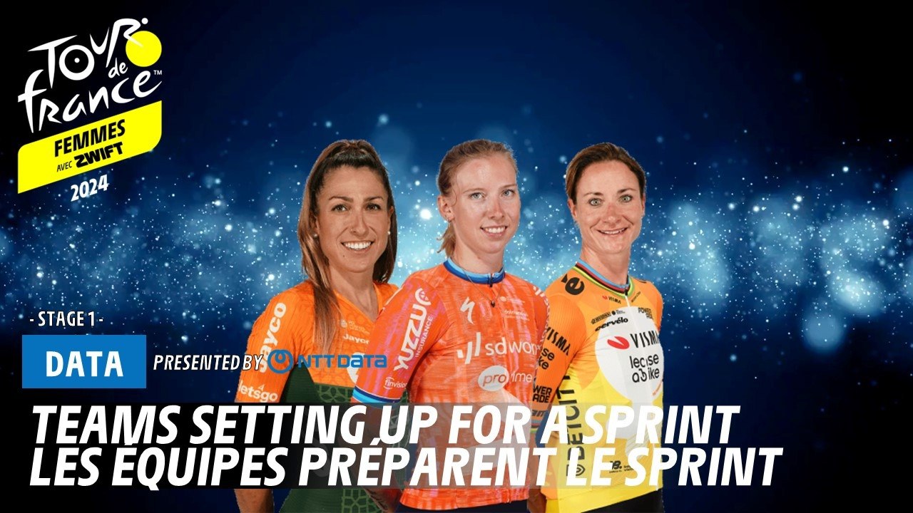 Teams setting up for a sprint  - Tour de France Femmes avec Zwift 2024