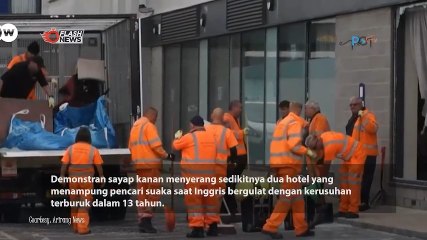 Perusuh Sayap Kanan Serang Hotel Pengungsi di Inggris