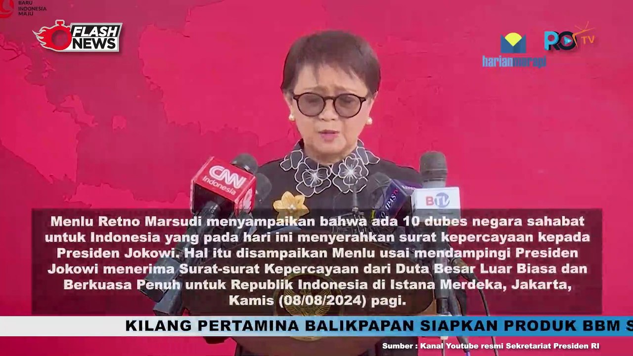 Ketpres Menlu Retno Marsudi atas pemberian Surat-surat Kepercayaan dari Duta Besar LBPP