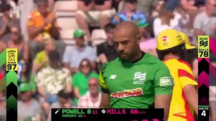 POLLARD SMASHES FIVE SIXES OFF RASHID KHAN IN NAIL-BITER _ Southern Brave v Tren