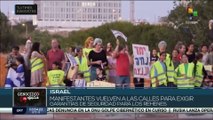 Manifestantes israelíes piden alto al fuego en Gaza