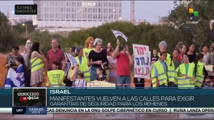 Manifestantes israelíes piden alto al fuego en Gaza