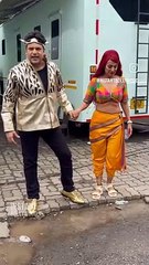 Krushna, Kashmera Shah spotted for Laughter Chefs Shoot.