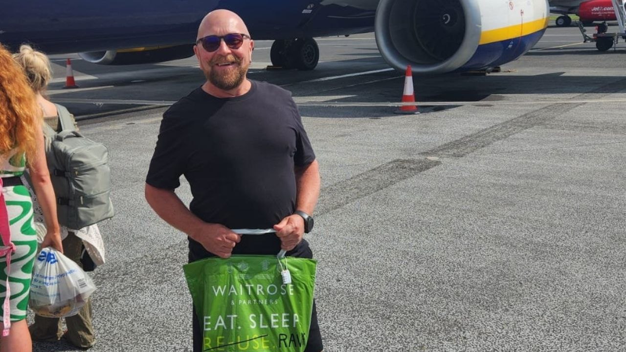 Dad jets to Ibiza for 24 hours of raving - with change of clothes in carrier bag