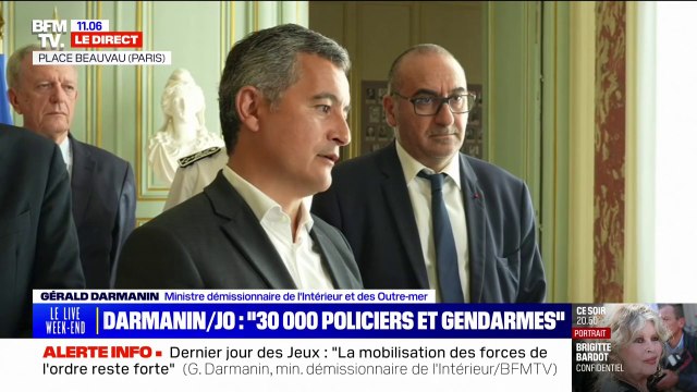 Il n'y a pas de menace caractérisée qui touche les Jeux olympiques , affirme Gérald Darmanin, ministre démissionnaire de l'Intérieur