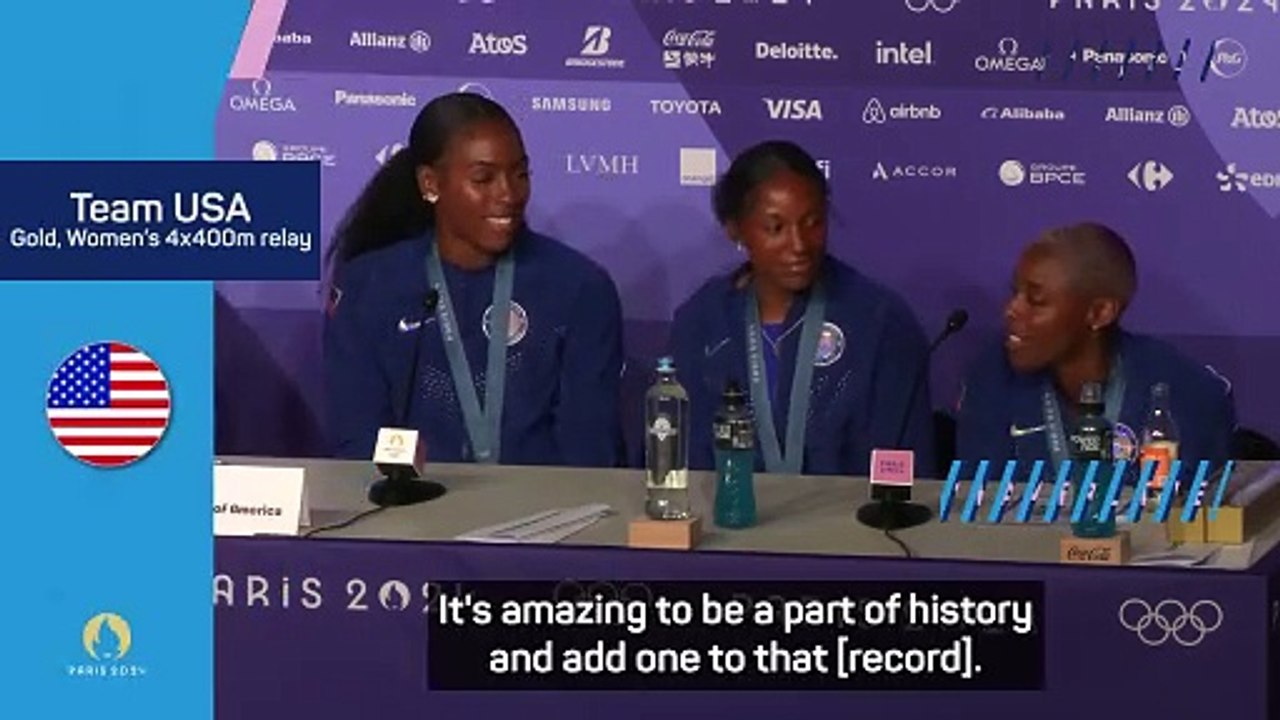 USA women honoured to be 'part of history' with 4x400m relay gold