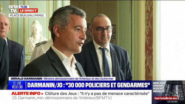 Nous sommes un grand pays de sécurité , déclare Gérald Darmanin, ministre démissionnaire de l'Intérieur