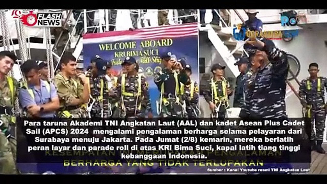 TARUNA AAL DAN KADET APCS 2024 BELAJAR PERAN LAYAR DAN PARADE ROLL DARI PRAJURIT TNI AL