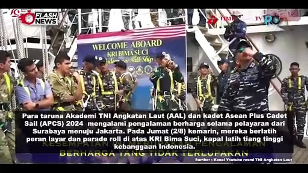 TARUNA AAL DAN KADET APCS 2024 BELAJAR PERAN LAYAR DAN PARADE ROLL DARI PRAJURIT TNI AL