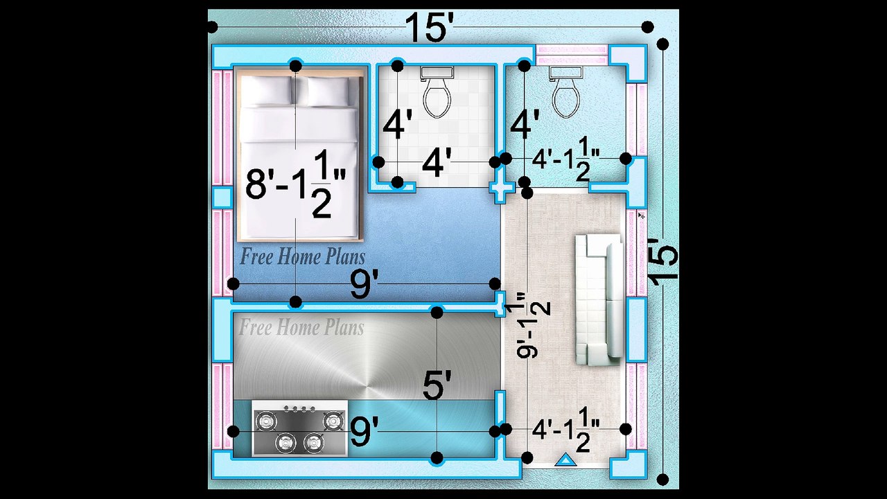 15X15 Home Plan 470