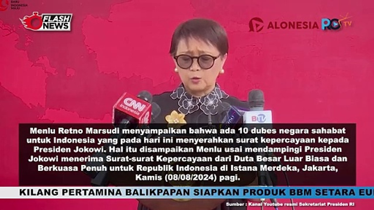 Ketpres Menlu Marsudi atas Pemberian Surat Surat Kepercayaan dari Duta Besa LBBP