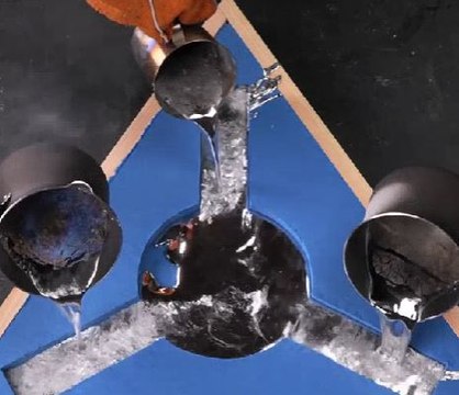 He created a fancy spinner wheel using melted metal!