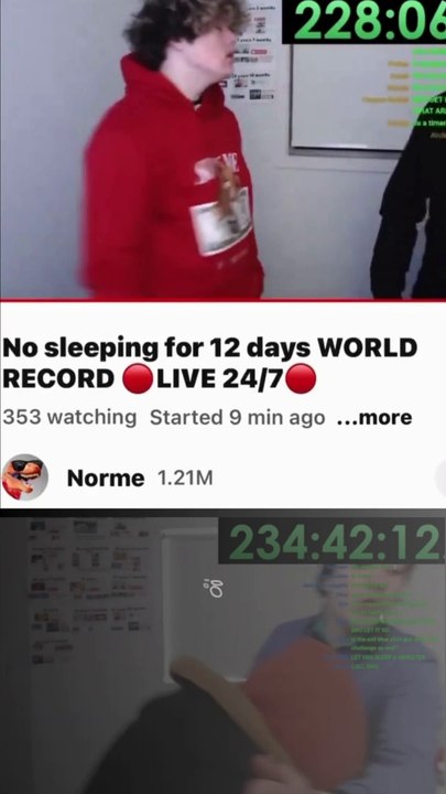 YouTuber streams for over 200 hours without sleep & viewers are concerned