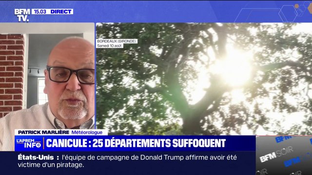 Canicule: Ça va se calmer dès demain, sur toute la façade ouest , explique Patrick Marlière, météorologue