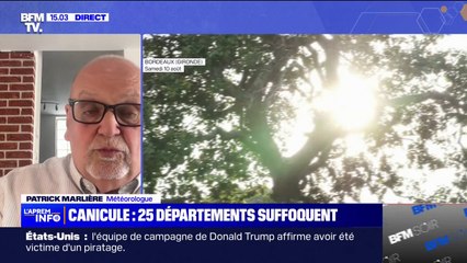 Canicule: "Ça va se calmer dès demain, sur toute la façade ouest", explique Patrick Marlière, météorologue