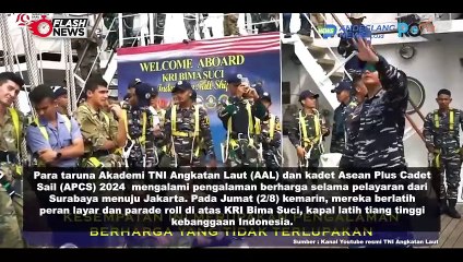 TARUNA AAL DAN KADET APCS 2024 BELAJAR PERAN LAYAR DAN PARADE ROLL DARI PRAJURIT TNI AL
