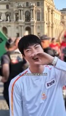 The fan boy yelling Kim seokJin  at Olympics