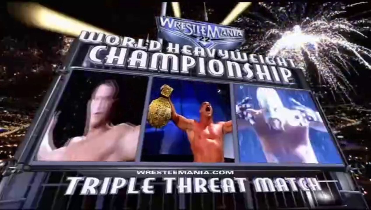 WWE WrestleMania 22 - Rey Mysterio vs Randy Orton vs Kurt Angle (Triple Threat Match, World Heavyweight Championship)