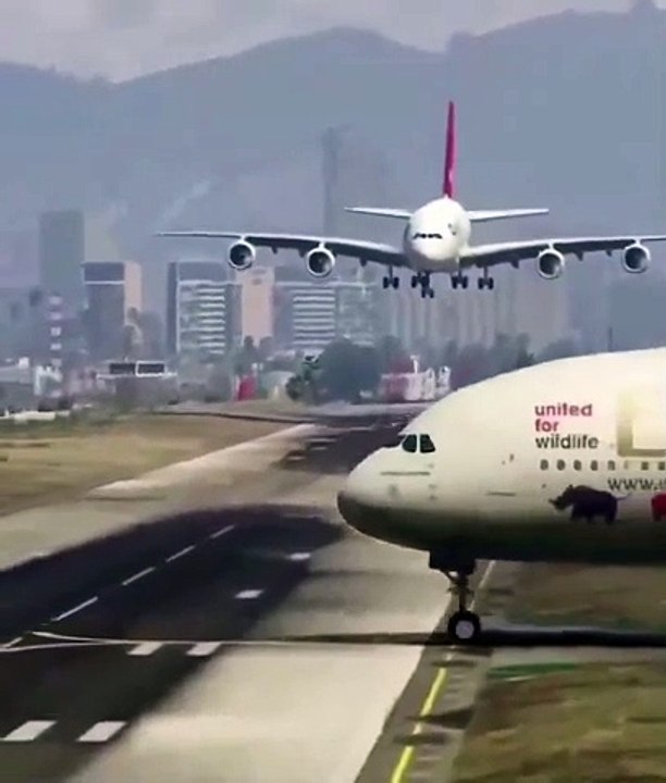 Deux avions arrivent en même temps sur la piste d'atterrissage
