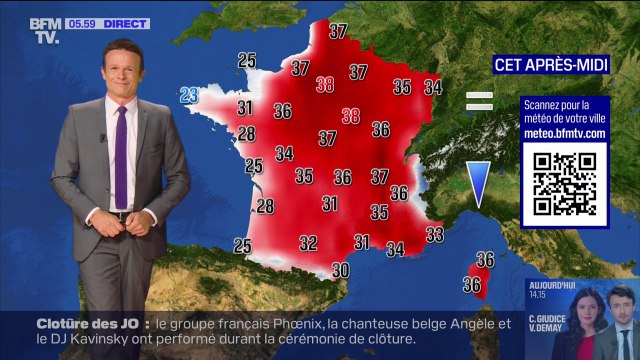 Du soleil et une journée caniculaire, avec des températures comprises entre 23°C et 38°C... La météo de ce lundi 12 août