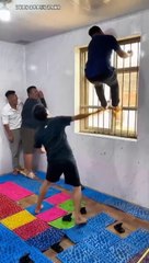 Screming chicken Blindfolded beating