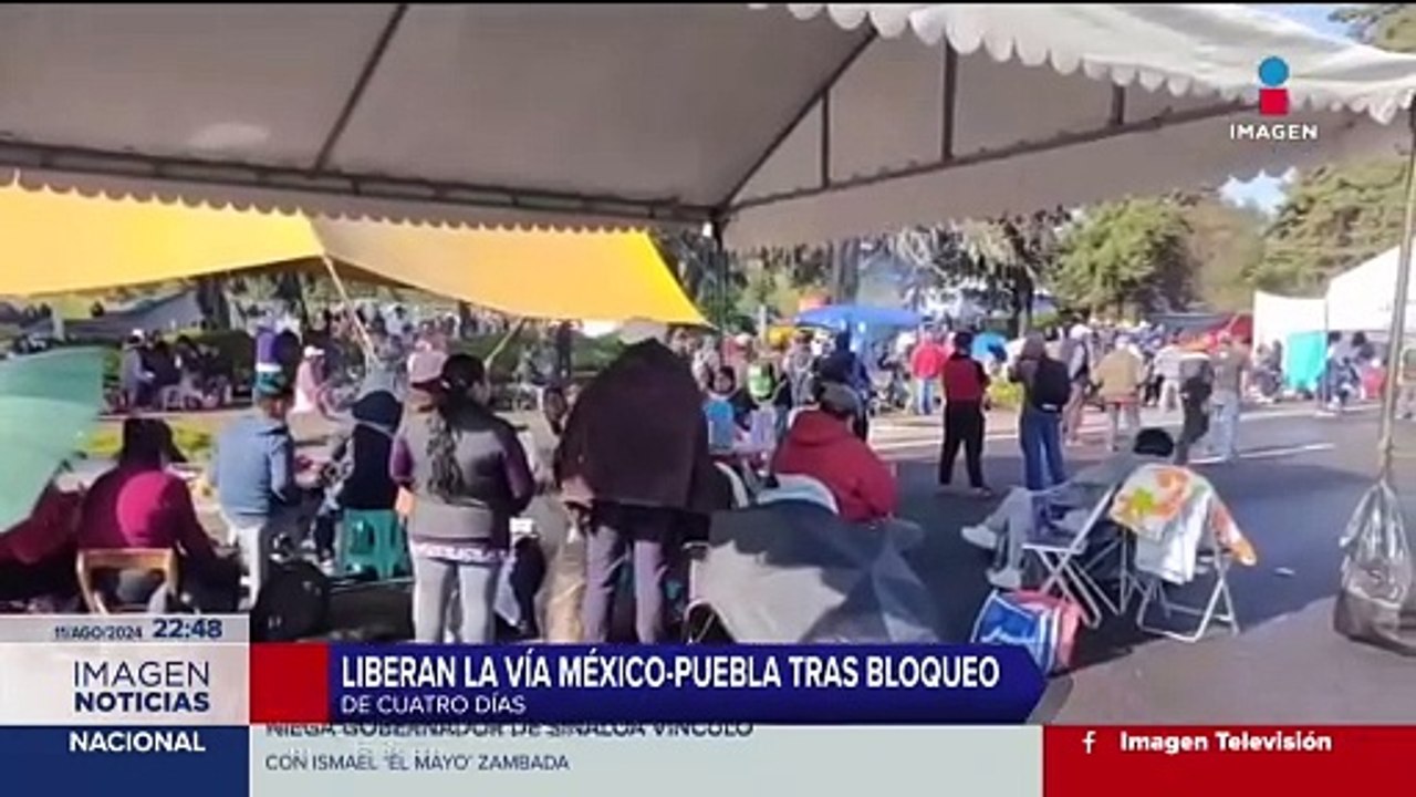 Ejidatarios de Santa Rita Tlahuapan liberan la autopista México-Puebla
