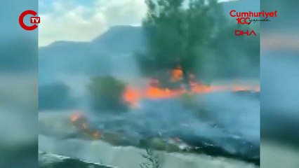 Sivas'ta anız yangını: 5 itfaiye eri dumandan etkilendi