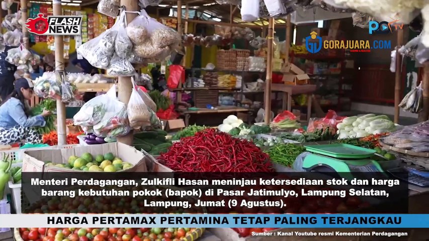 MENDAG RI TINJAU HARGA DAN STOK BAPOK DI PASAR JATI MULYO, LAMPUNG