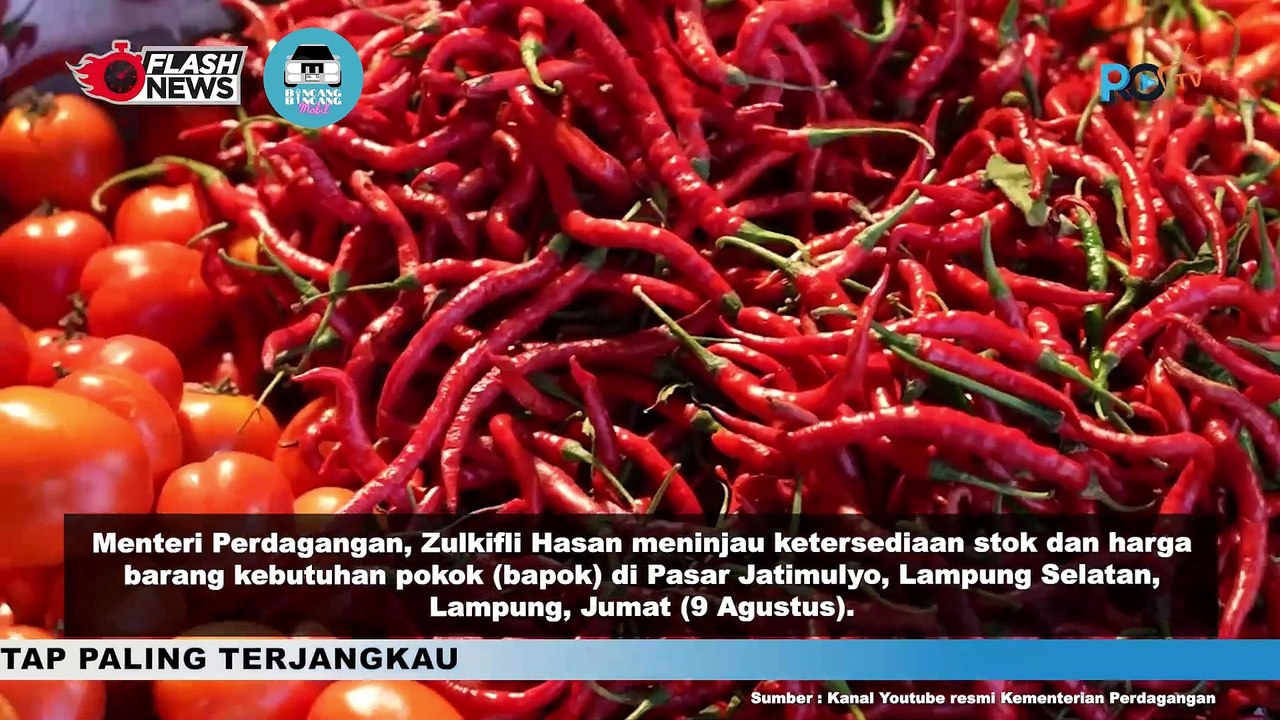 Mendag RI Tinjau Harga dan Stok Bapok di Pasar Jati Mulyo, Lampung