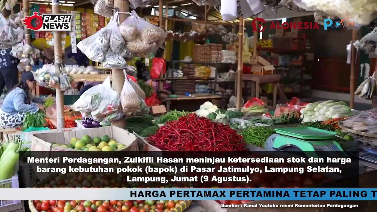 Mendag RI Tinjau Harga dan Stok Bapok di Pasar Jatimulyo, Lampung