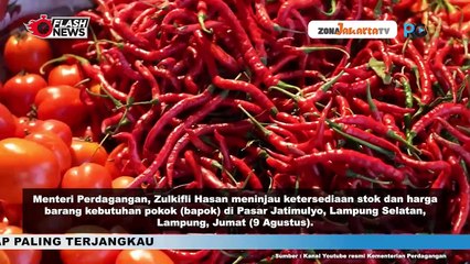 MENDAG TINJAU HARGA DAN STOK BAHAN POKOK DI PASAR JATI MULYO LAMPUNG