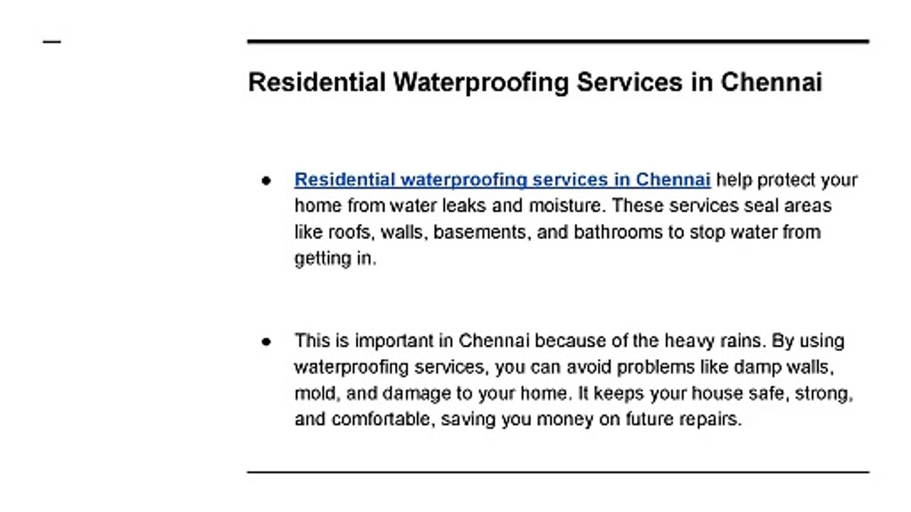 Commercial Waterproofing Contractors in Chennai