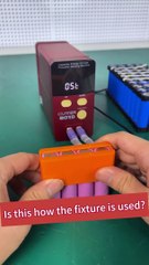 801D spot welder with 70B spot welding pen to weld 18650 batteries fixture error.#spotweldingmachine #newenergy #batterypack