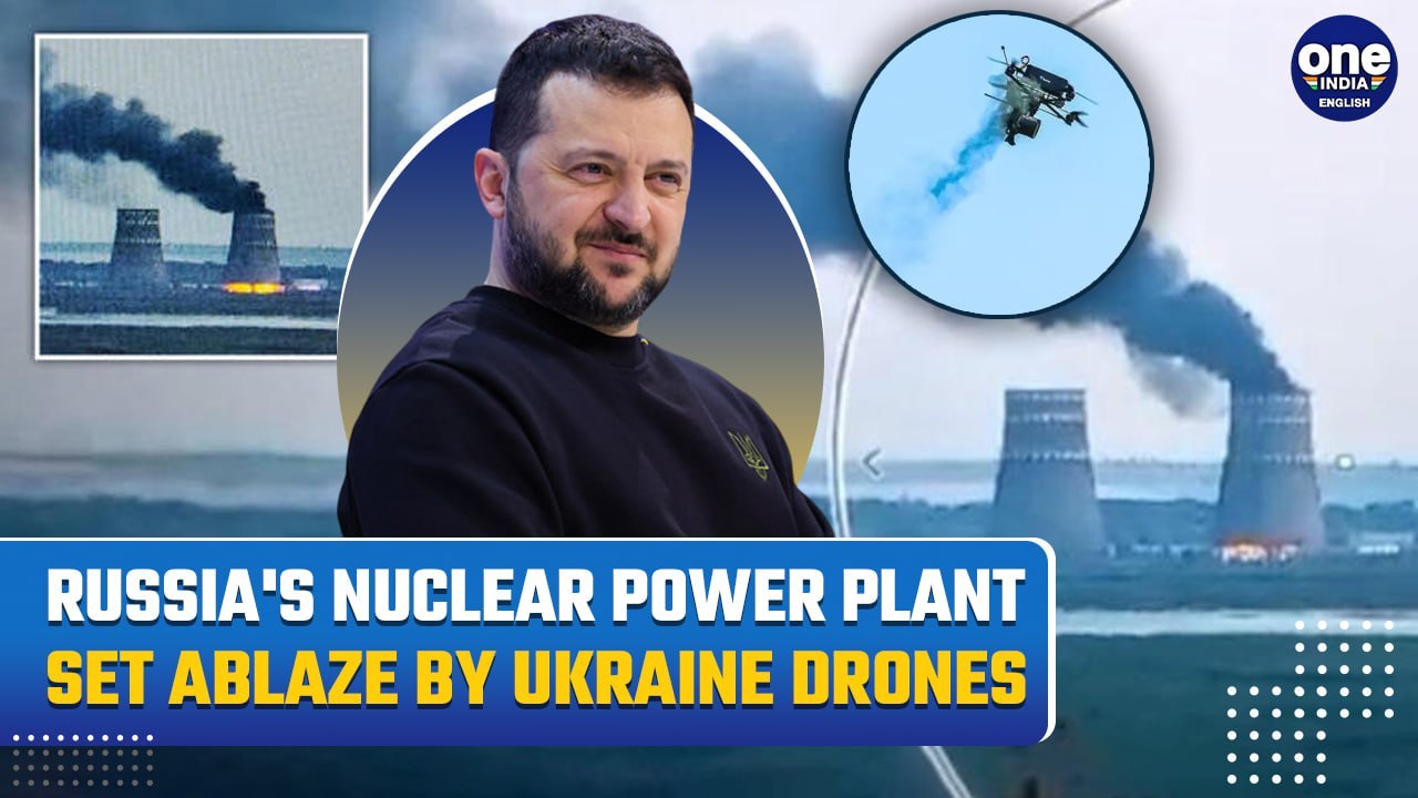 Big Blow To Putin's Nuclear Facility: Video Shows ZAPOROZHYE Nuclear Plant Hit by Ukrainian Drones