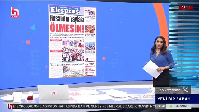 Gazetemiz@ekspreshaber_'in HASANDİN YAYLASI ÖLMESİN manşeti GÖZDE ŞEKER ile Yeni Bir Sabah programında.