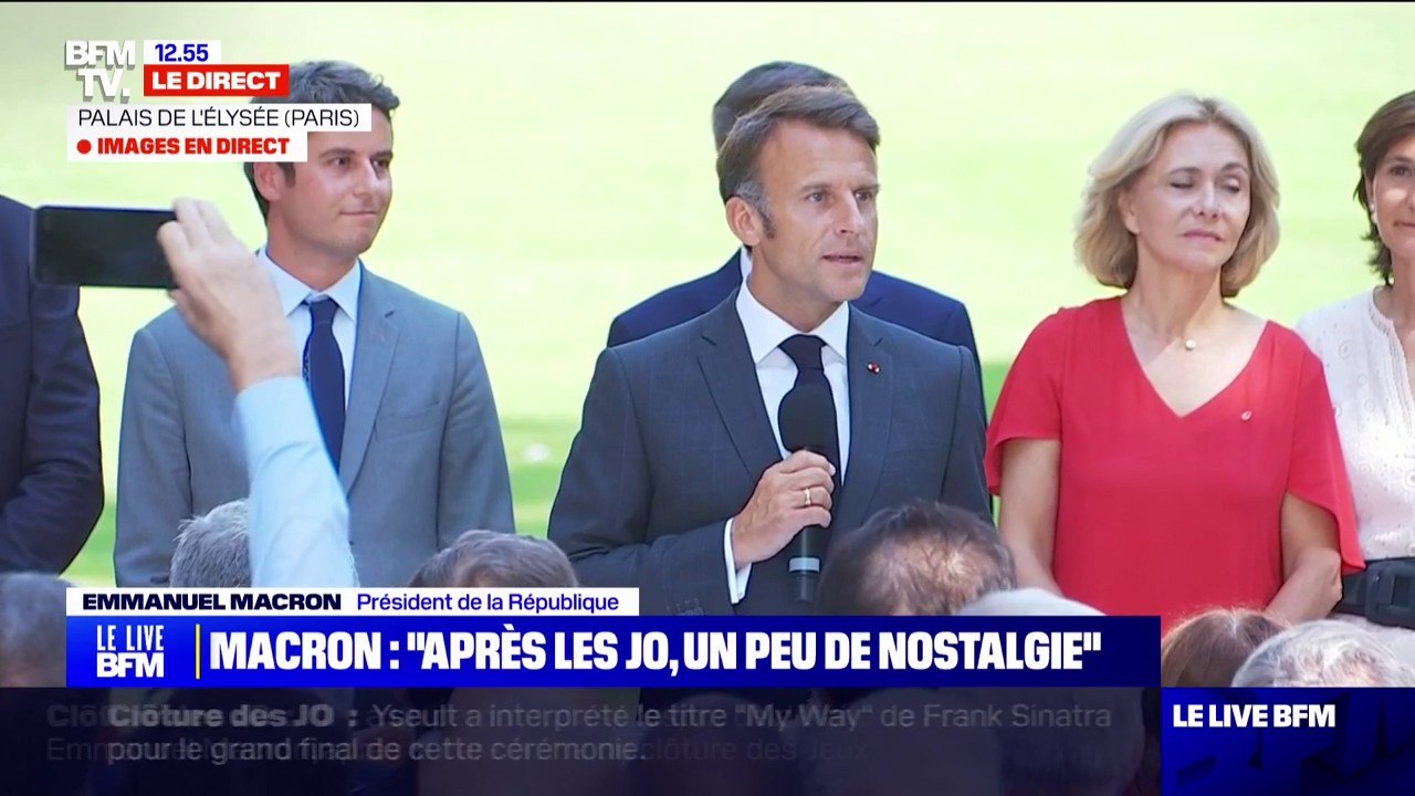 "Ce matin, on a tous un peu de nostalgie": Emmanuel Macron s'exprime au lendemain de la cérémonie de clôture des Jeux olympiques