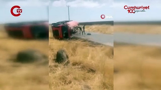 Siverek’te itfaiye aracı kaza yaptı: 3 itfaiye eri yaralı