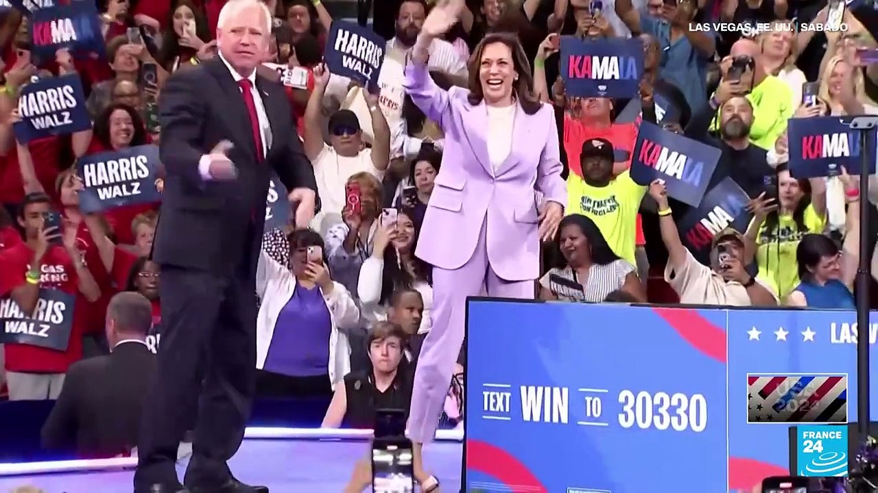 Harris y Walz terminan gira de campaña por estados clave con asistencias masivas