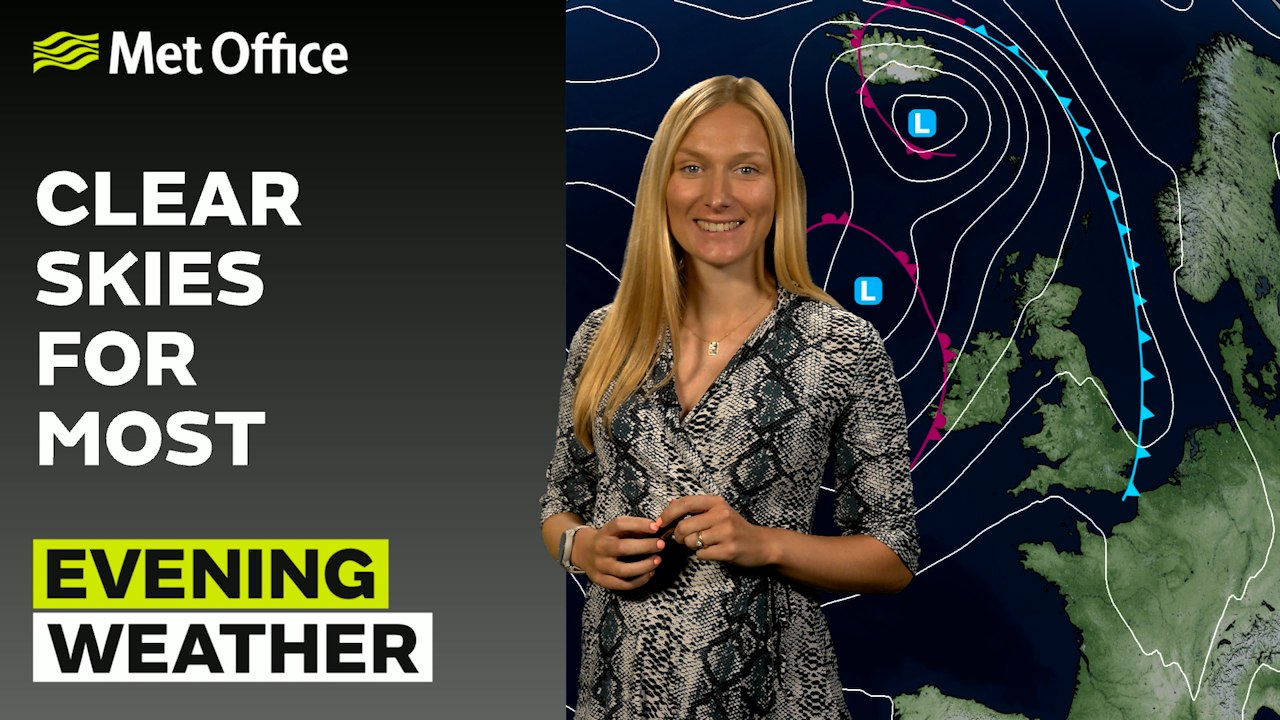 Met Office Evening Weather Forecast - 12/08/24 – Clear night following thunderstorms