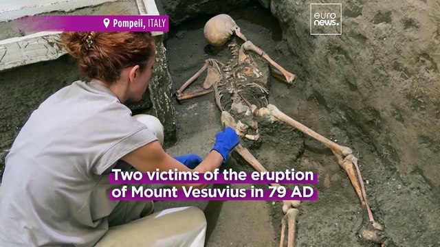 Pompeii archaeologists uncover tragic final moments of two victims of Mount Vesuvius eruption