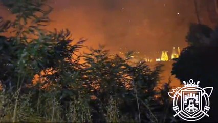 incendio en la ladera sur del cerro de El Castillo de Burgos