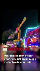 Personas logran evitar una trag3di@ en un juego mecánico de una feria