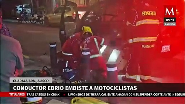 Conductor en estado de ebriedad embiste a motociclistas en Guadalajara
