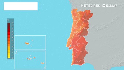 Temperatura em Portugal Continental.