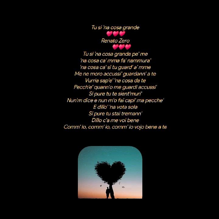 Tu si 'na cosa grande♥️♥️♥️Renato Zero          ♥️♥️♥️