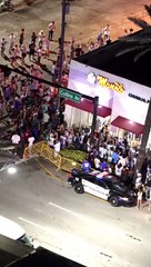 Both crowds were watching the same game last night in Miami Beach but the Amphitheater across the Street had a 40 second delay