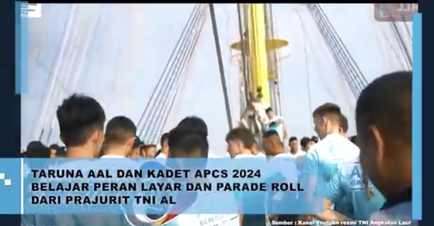 Taruna AAL dan Kadet Apcs 2024 Belajar Peran Layar dan Parade Roll dari Prajurit TNI AL