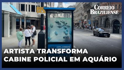 Banksy fecha com piranhas semana que transformou Londres em zoológico