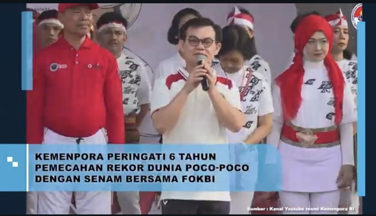 Kemenpora Peringati 6 Tahun Pemecahan Rekor Dunia Poco-Poco dengan Senam Bersama Fokbi